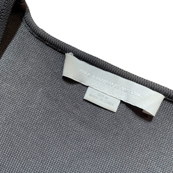 Alexander Wang Grey Geometric Knit Peplum Top - Picture 6 of 7